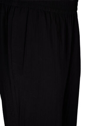 Pantalon ample en mélange de viscose avec bord élastiqué, Black, Packshot image number 2