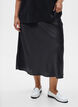 Satijnen midi rok, Zwart, Model image number 3