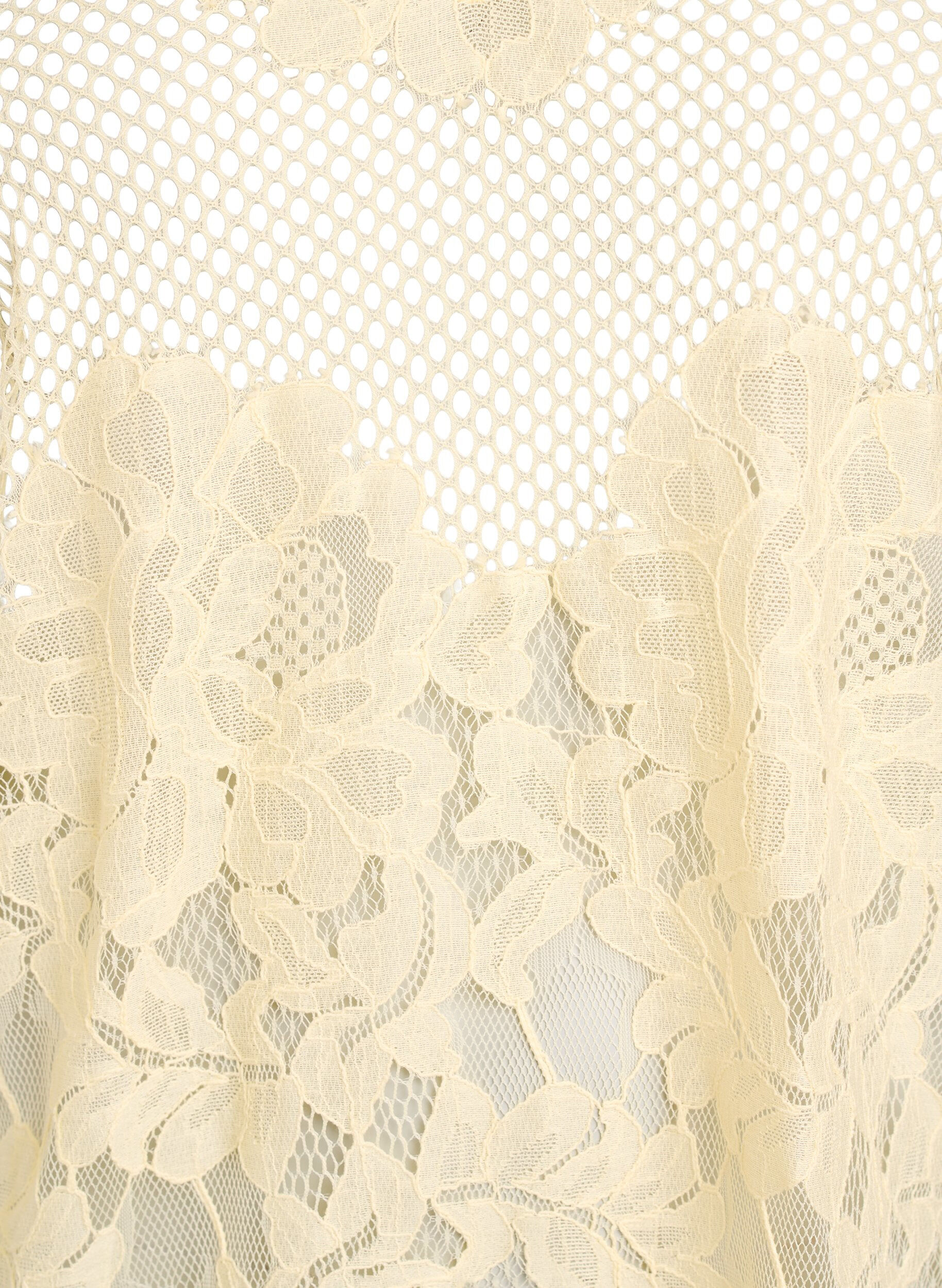 ZizziBlouse en dentelle avec col &agrave; volants et manches courtes, Jaune clair, Packshot image number 2