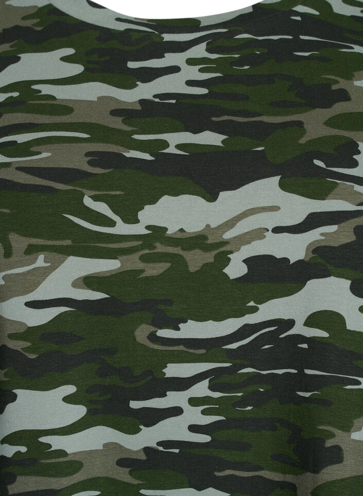 T-shirt à col rond et imprimé intégral, Vert, Packshot image number 2