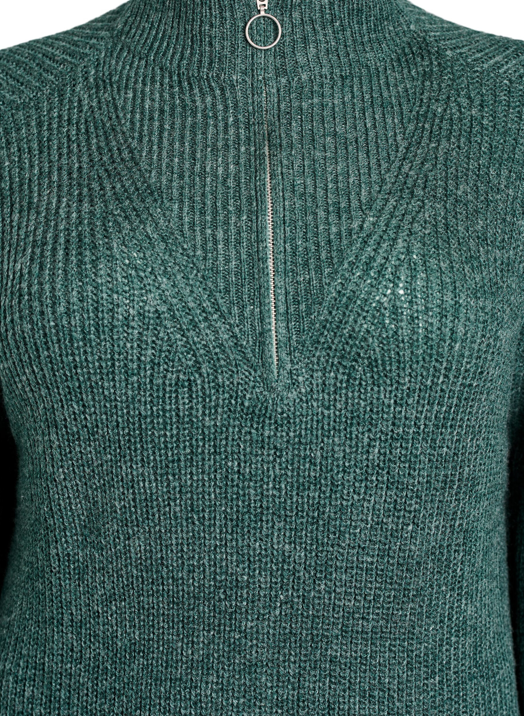 Zizzi FLASH - Robe courte en maille avec col montant, Vert, Packshot image number 2