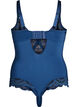 Body van kant met beugels en bandjesdetails, Blauw, Packshot image number 1