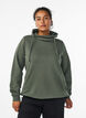 Sweat &agrave; col montant et poches, Vert, Model image number 0