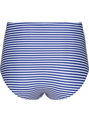 Gestreept bikinibroekje met hoge taille, Blue Striped, Packshot image number 1