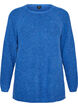Pull en maille avec motif diagonal et manches raglan, Bleu, Packshot image number 0