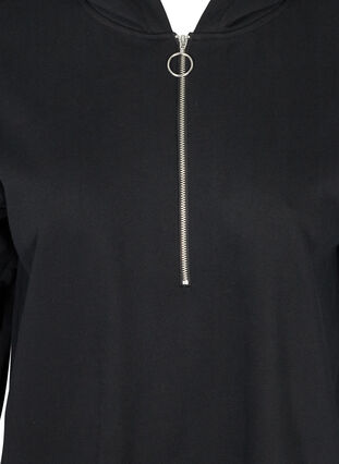 Robe pull avec capuche et fermeture éclair, Black, Packshot image number 2