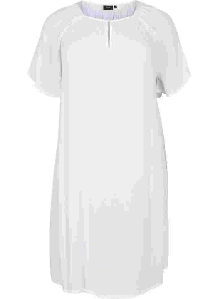 Robe en viscose à manches courtes, Bright White, Packshot image number 0