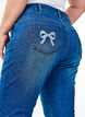 Emily slim fit denim capribroek, Blauw, Model image number 3