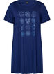 Nachtjapon met korte mouw van biologisch katoen, Blauw, Packshot image number 0