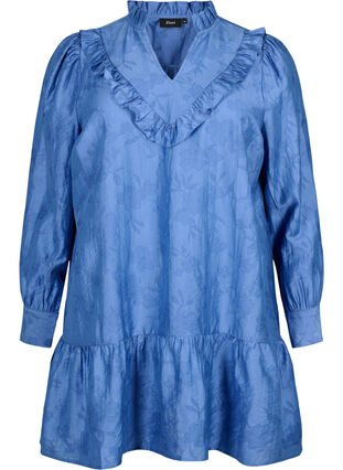 Robe à volants en lyocell (TENCEL™), Colony Blue, Packshot image number 0