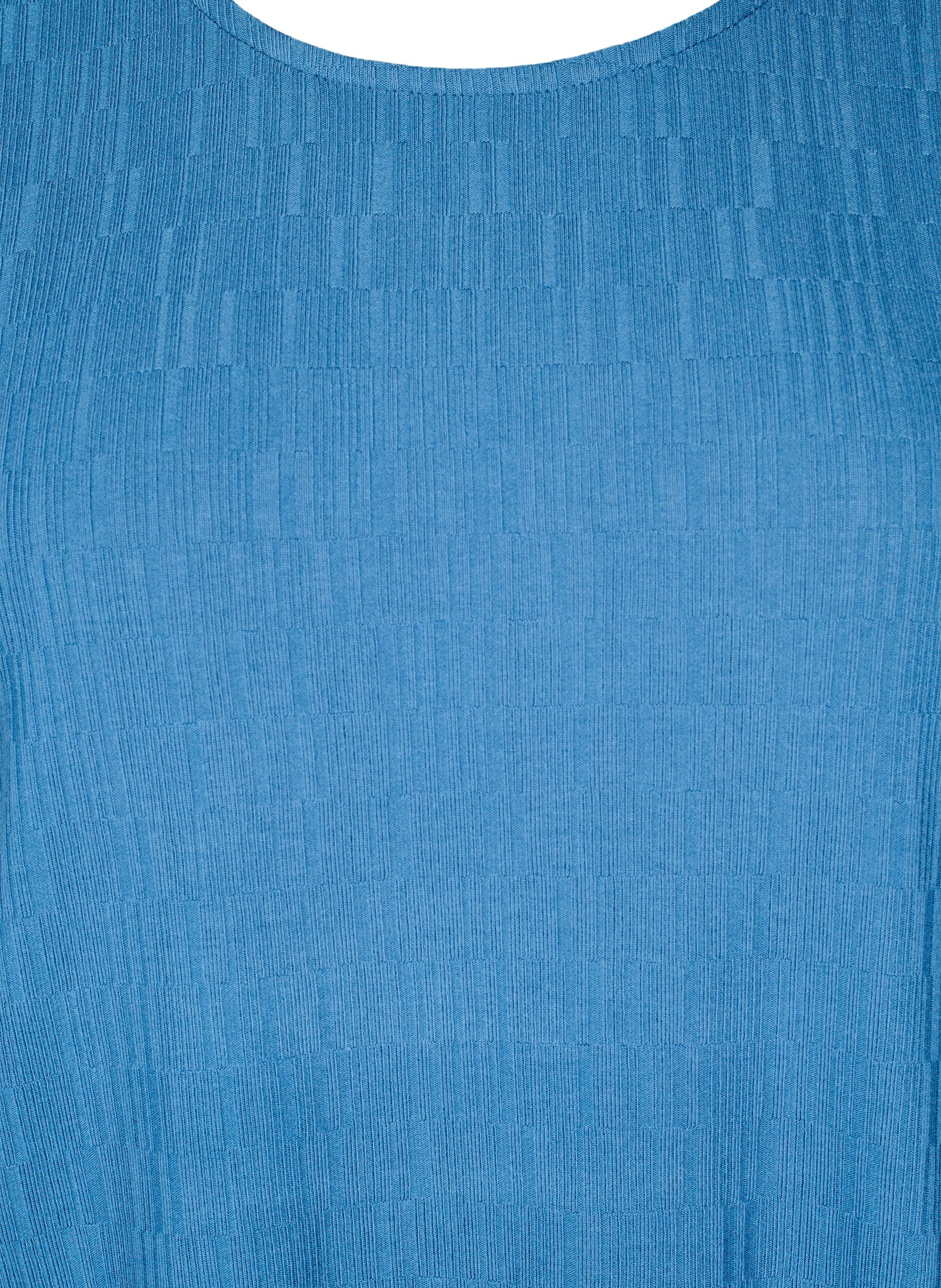ZizziBlouse met textuur en 3/4 mouwen, Blauw, Packshot image number 2