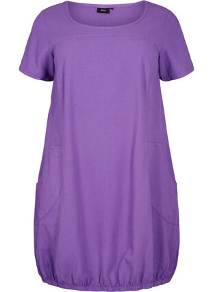 Robe en coton à manches courtes, Deep Lavender, Packshot image number 0