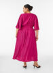 Geplooide midi-jurk met vleermuismouwen, Roze, Model image number 1