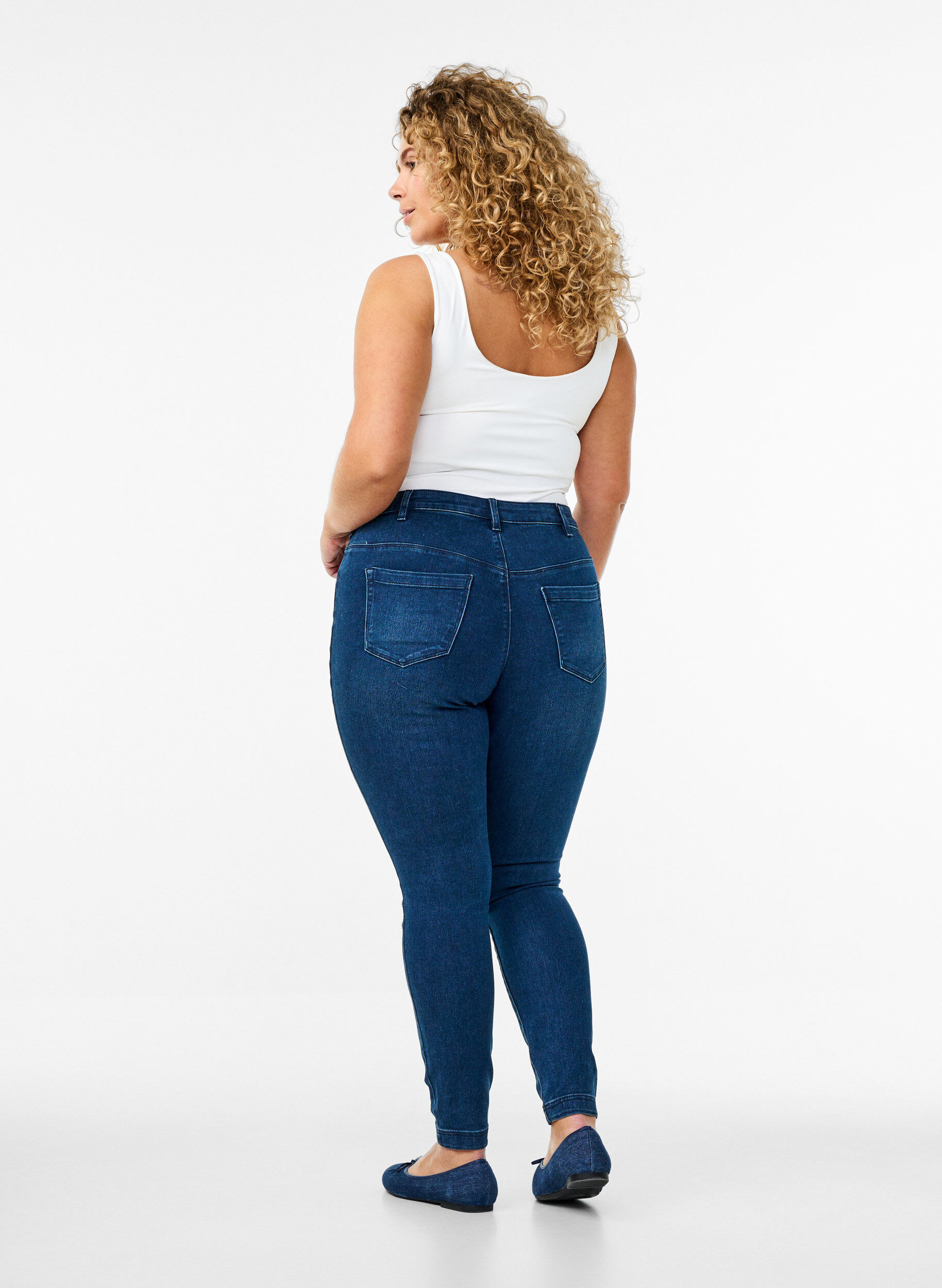 ZizziKatoenmix jeggings, Blauw, Model image number 1