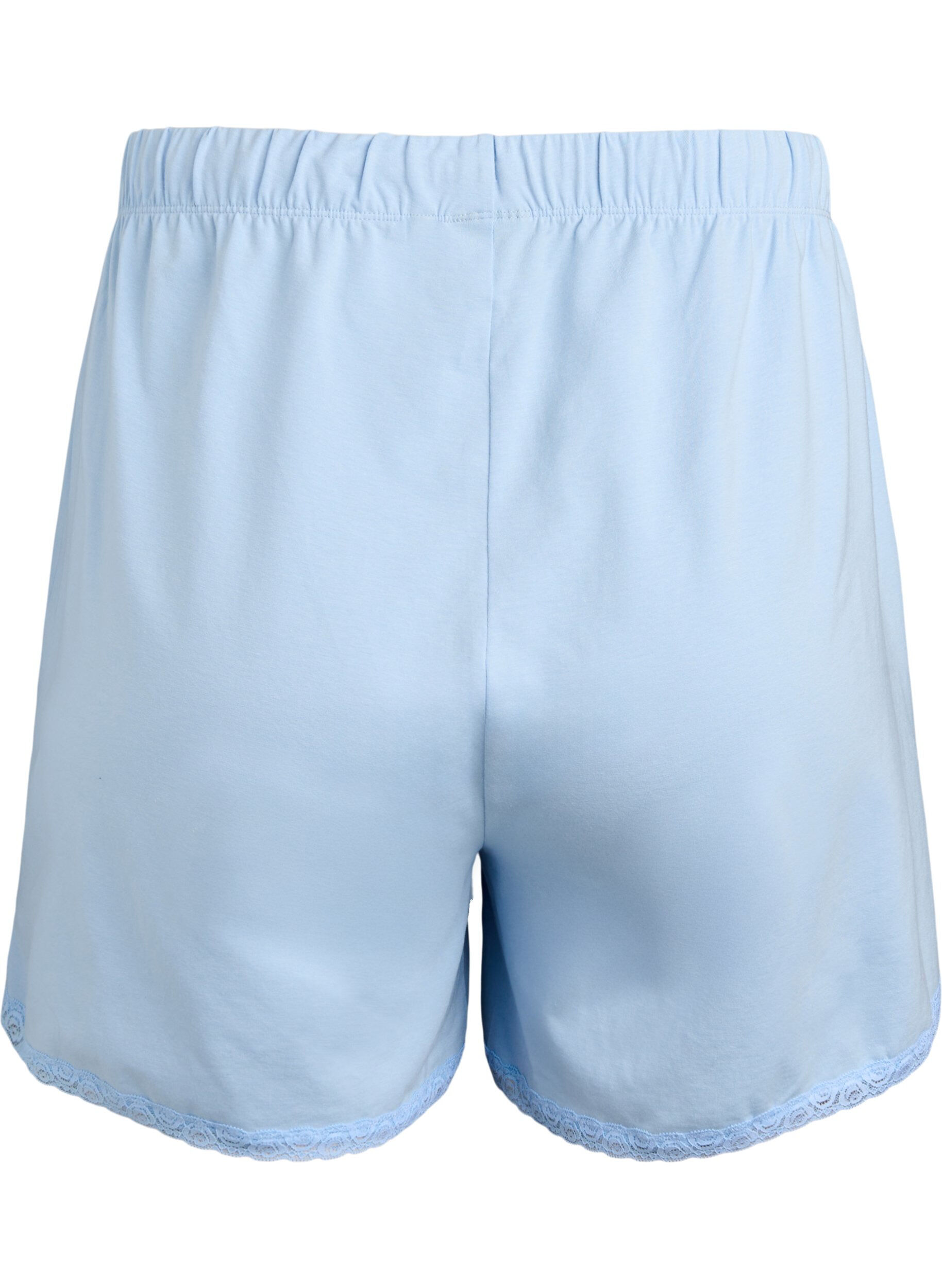 ZizziLosse shorts in een modalmix met een kanten randje, Dutch Canal, Packshot image number 1
