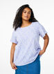 Blouse met korte mouwen en textuur, Blauw, Model image number 0