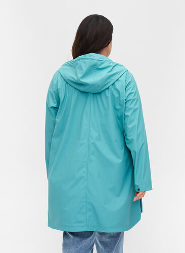 Manteau de pluie avec capuche et poches, Porcelain, Model image number 1