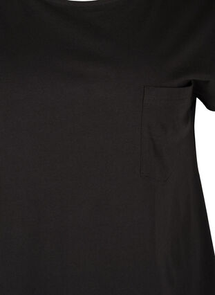 T-shirt avec poche poitrine en coton bio, Black, Packshot image number 2