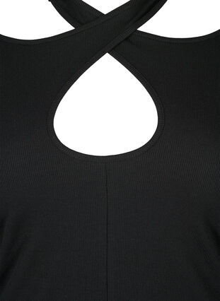 Gesneden blouse met lange mouw, Black, Packshot image number 2