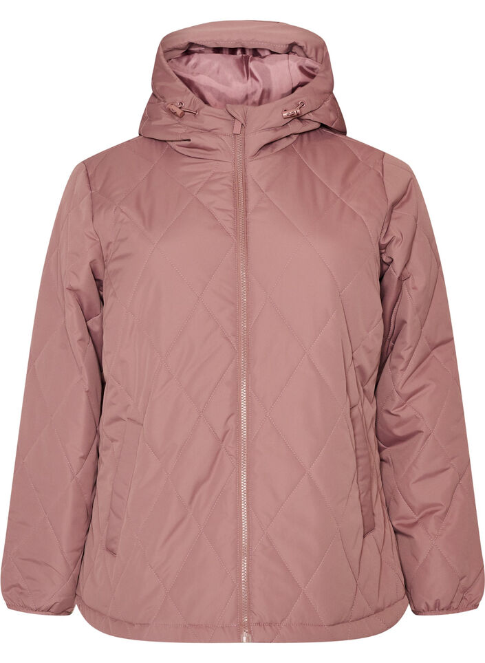 Veste l&eacute;g&egrave;rement matelass&eacute;e en losange, Rose, Packshot image number 0