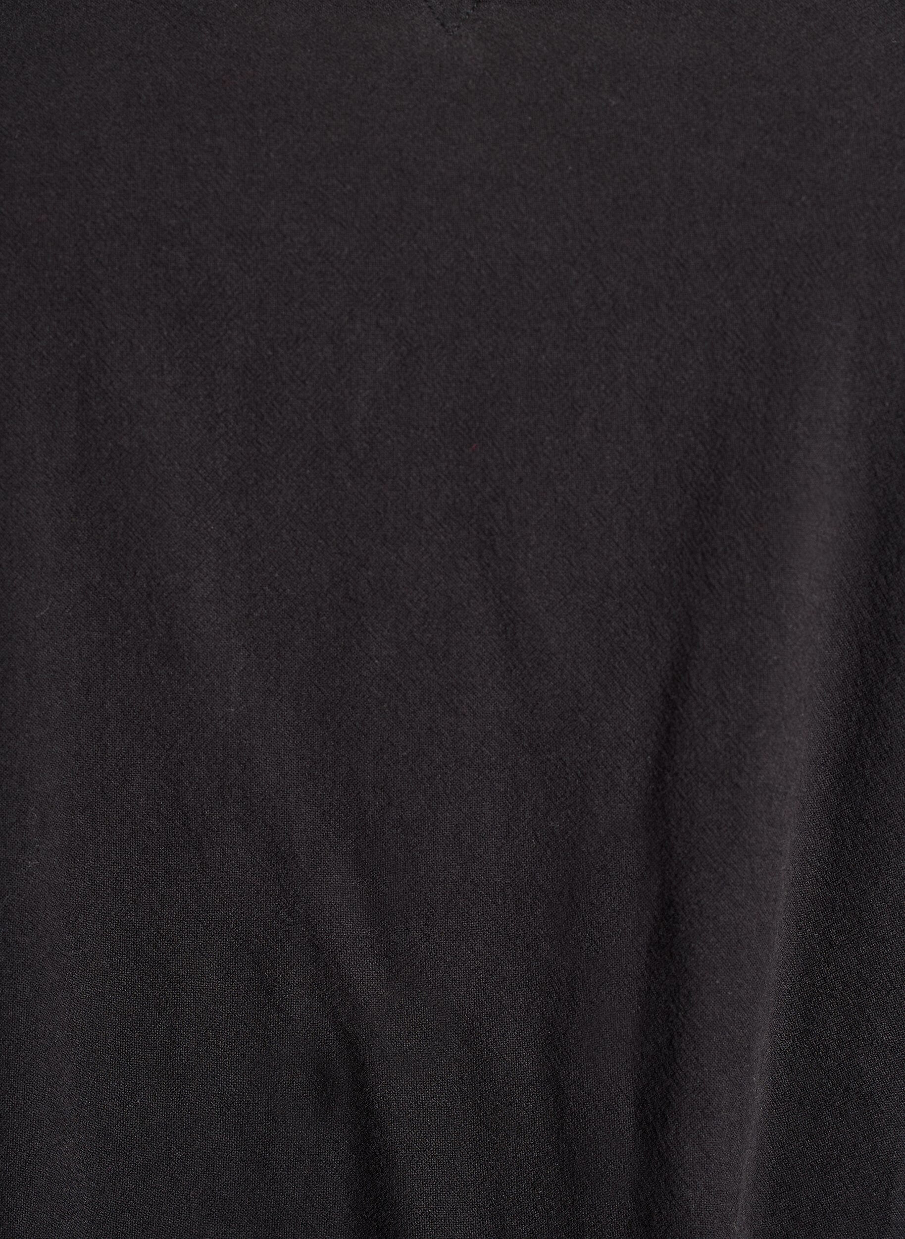 Zizzi Robe courte en coton avec col en V, Noir, Packshot image number 2