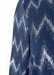 Bedrukte blouse met V-halslijn, Blauw, Packshot image number 3