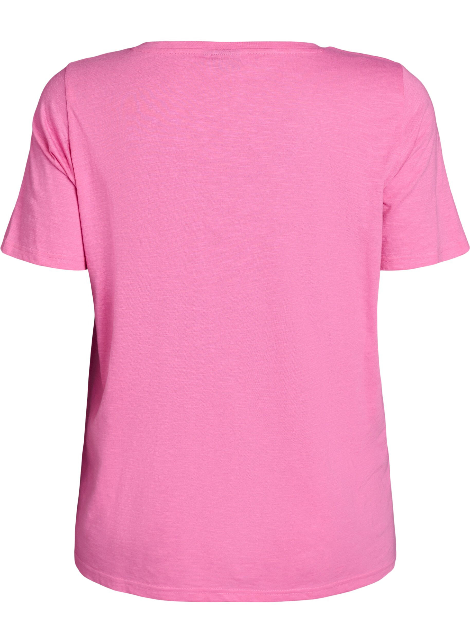 ZizziBasic t-shirt met korte mouwen en v-hals, Roze, Packshot image number 1