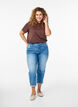 7/8 jeans met oprolbare pijpen en hoge taille, Blauw, Model image number 0