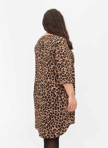 Robe imprimée à manches 3/4, Leopard, Model image number 1