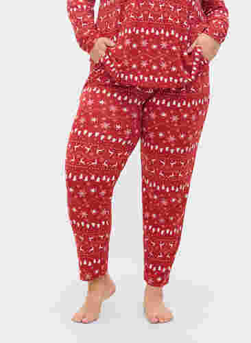 Pantalon de Noël avec imprimé, Tango Red/White AOP, Model image number 2
