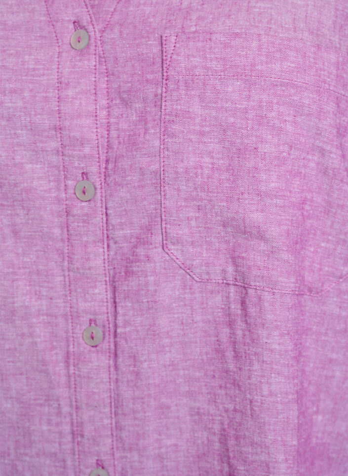 Chemise en lin et viscose avec manches 3/4, Violet, Packshot image number 2