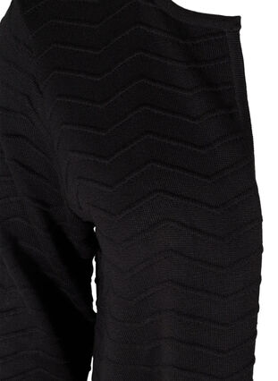 Lang gebreid vest met  patroon, Black, Packshot image number 2