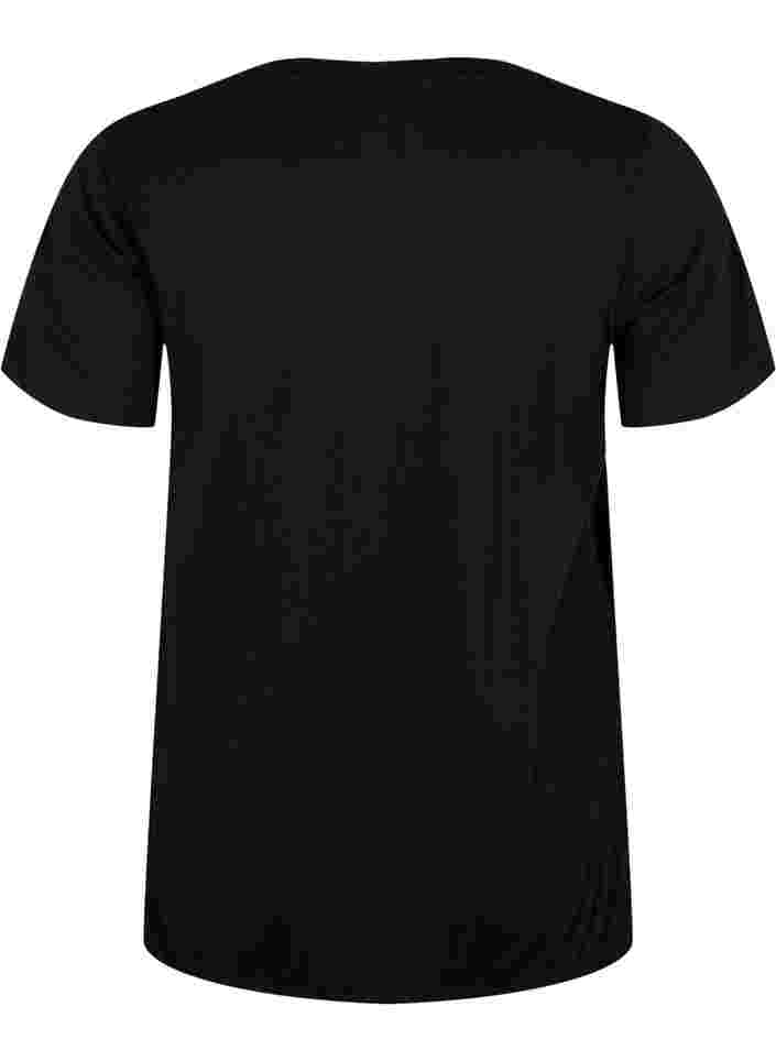 T-shirt en coton à manches courtes avec bord élastique, Black W. Now, Packshot image number 1