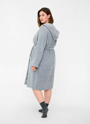 Peignoirs avec capuche et poches, Grey, Model image number 1