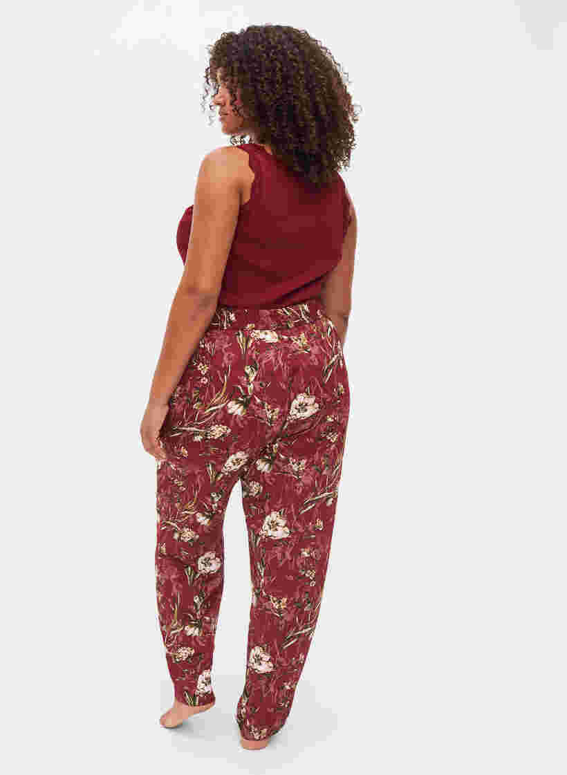 Pyjamabroek met bloemenprint, Cabernet Flower Pr., Model image number 1