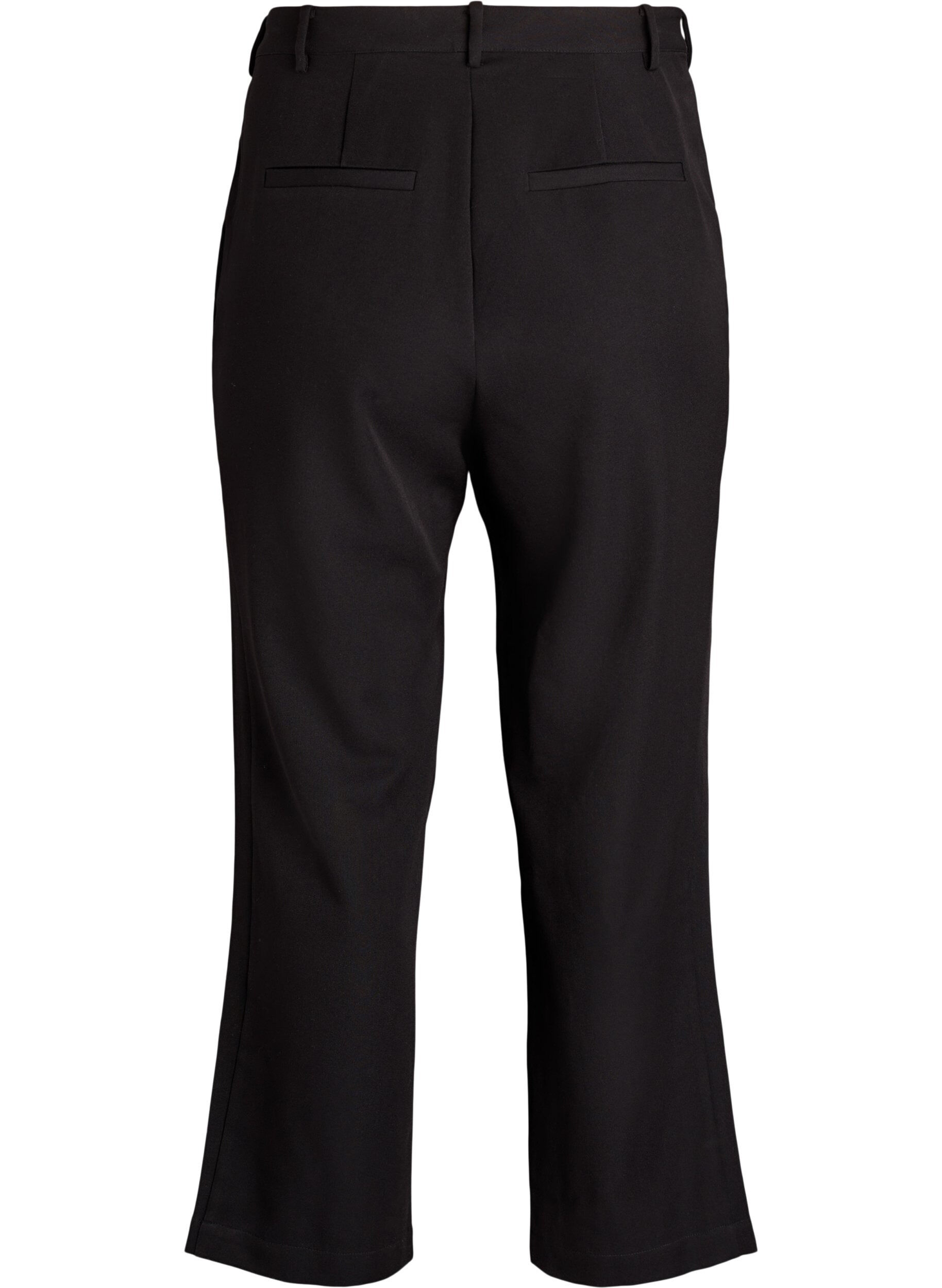 ZizziHoog getailleerde pantalon met rechte pijpen, Zwart, Packshot image number 1