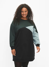 Lang sweatshirt met colorblock, Scarab Color Block, Model