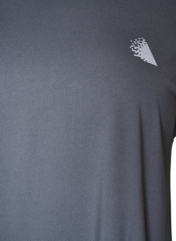 T-shirt de sport couleur unie, Gris, Packshot image number 2