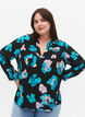 Viscose blouse met print en lange mouw, Blue AOP, Model image number 2
