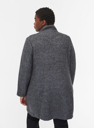 Manteau avec laine et fermeture éclair, Dark Grey Melange, Model image number 1