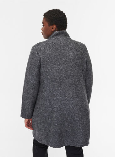 Manteau avec laine et fermeture éclair, Dark Grey Melange, Model image number 1