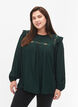 Viscose blouse met ruches en kant, Scarab, Model image number 0