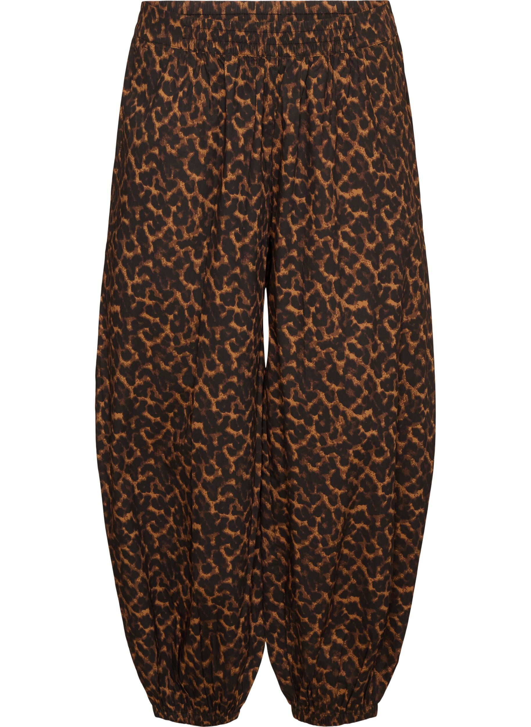 ZizziBalloonbroek met hoge taille en all-over patroon, Bruin, Packshot image number 0