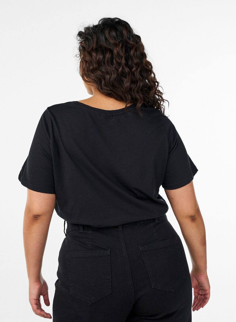 T-shirt met print, Zwart, Model image number 2