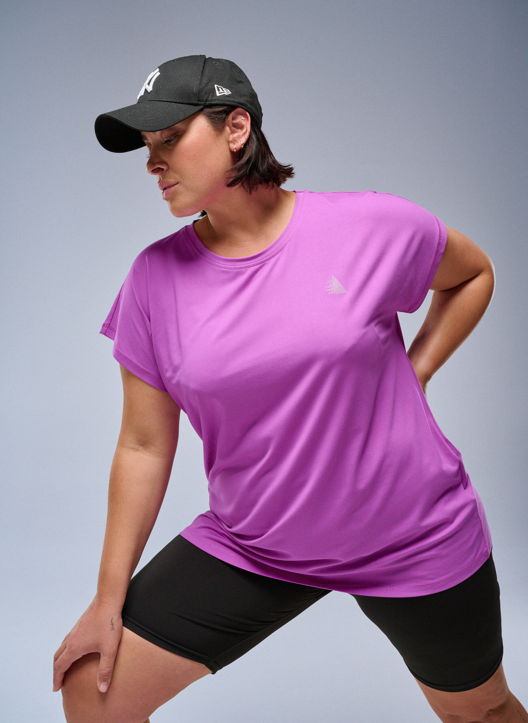 ZizziEffen gekleurd trainingsshirt, Paars, Image image number 0