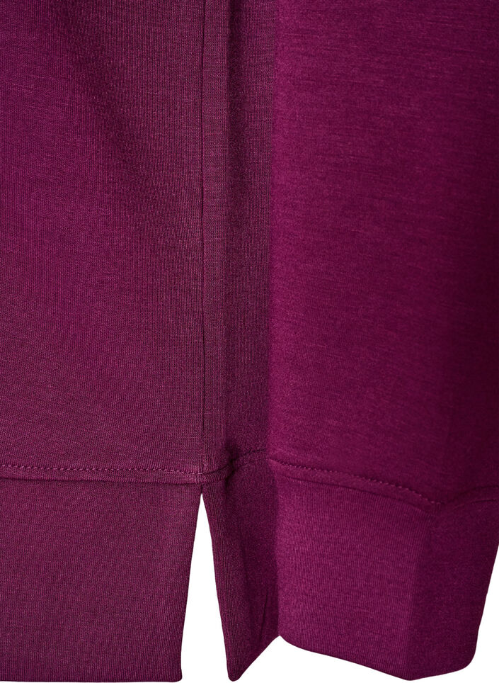 Blouse en jersey &agrave; manches longues et col rond, Violet, Packshot image number 3