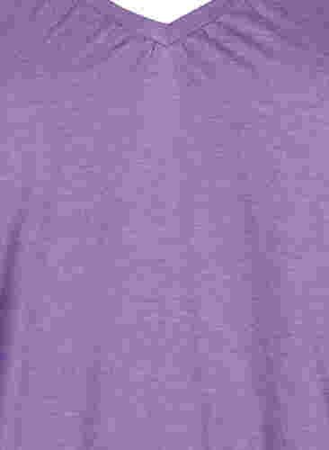 Blouse avec encolure en V, Deep Lavender Mél, Packshot image number 2