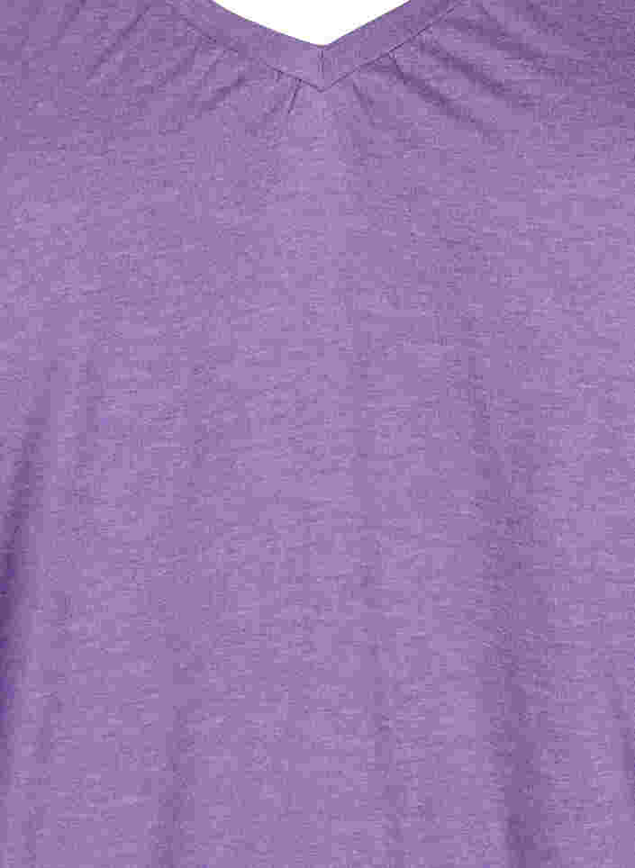 Blouse avec encolure en V, Deep Lavender Mél, Packshot image number 2