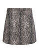 Mini-jupe &eacute;vas&eacute;e en jean imprim&eacute; l&eacute;opard, Marron, Packshot image number 1