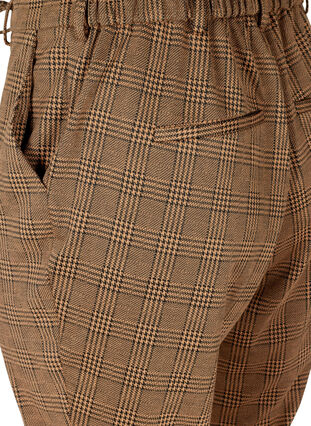 Cropped Maddison broek met ruitjes, Brown Check, Packshot image number 3